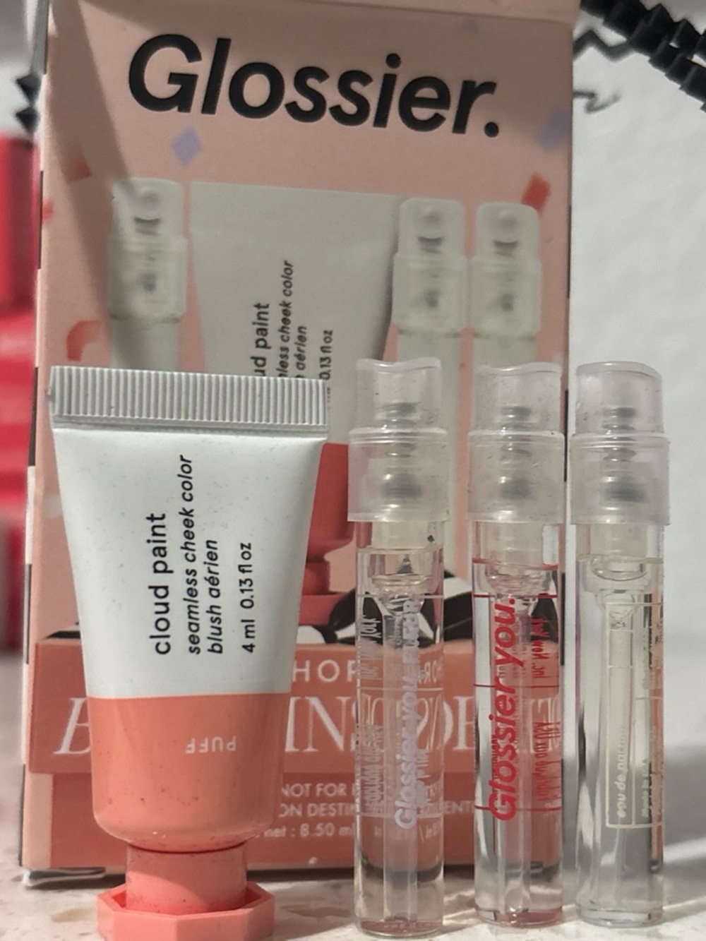Glossier Cloud Paint Blush Tube in Puff Peach-Pink
